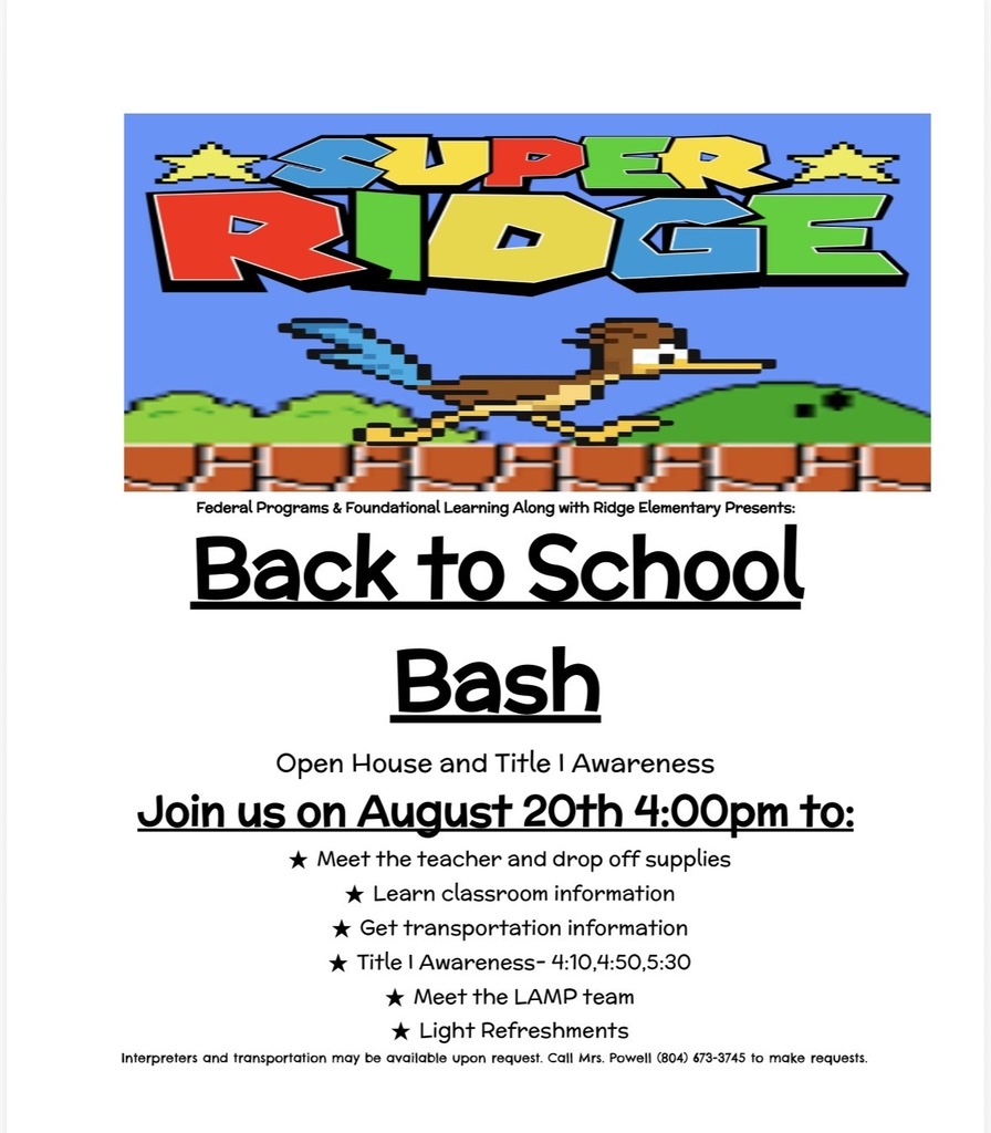 Back to school bash info sheet