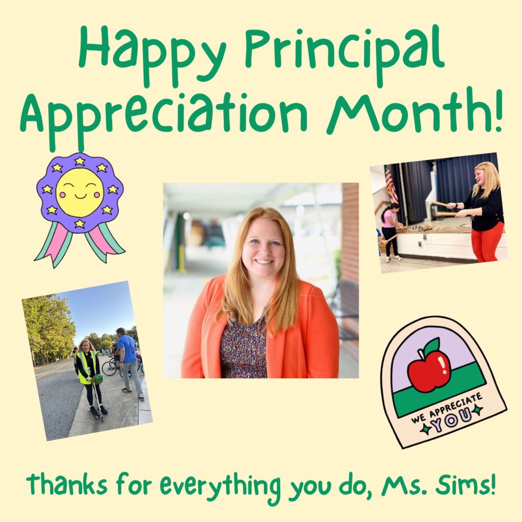 a graphic of Ms. Sims, school principal for principal appreciation month