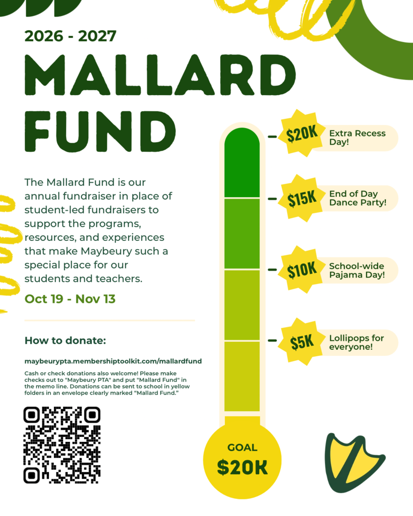 a graphic that outlines the goals for the Mallard Fund fundraiser
