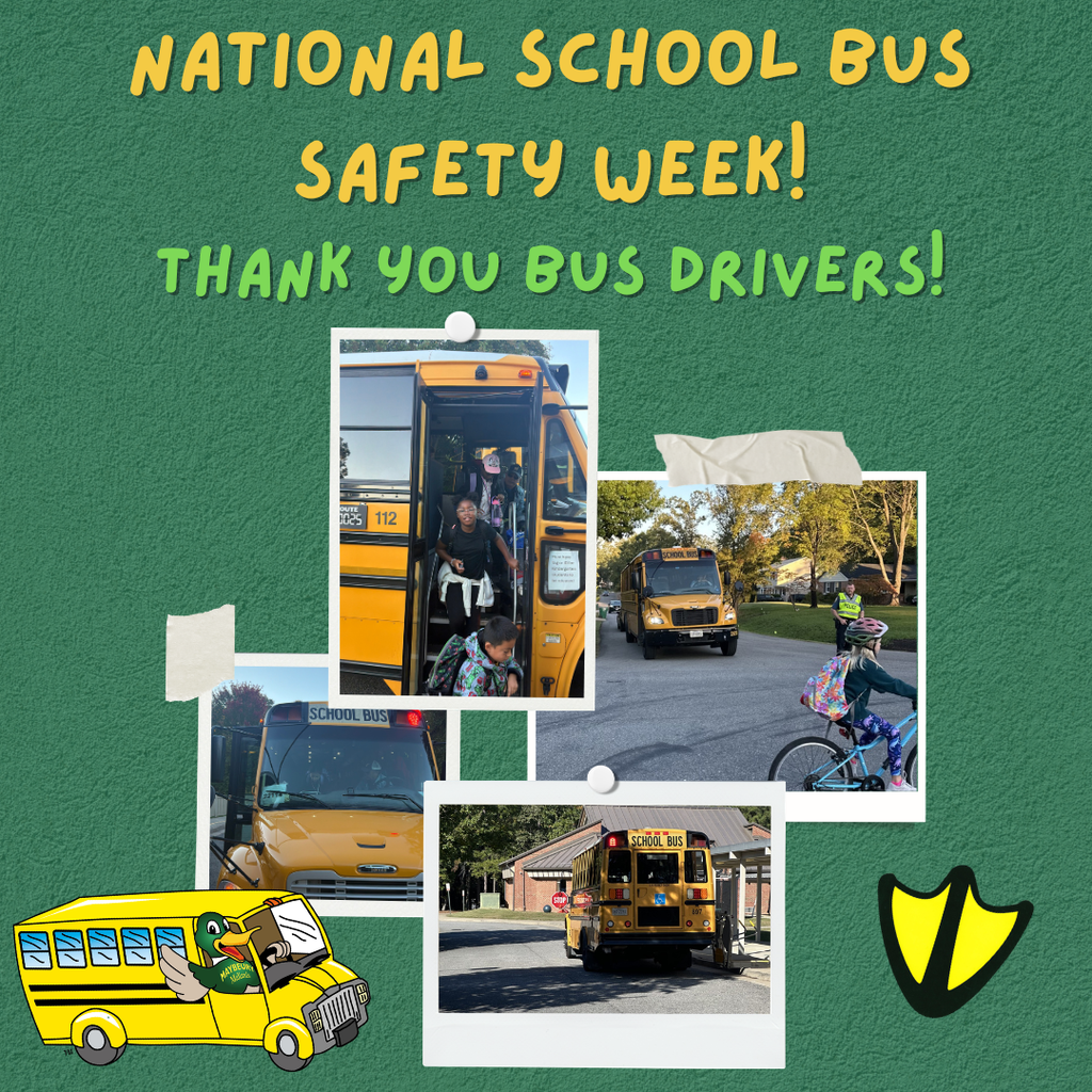 a collage of school bus pictures thanking bus drivers during school bus safety week