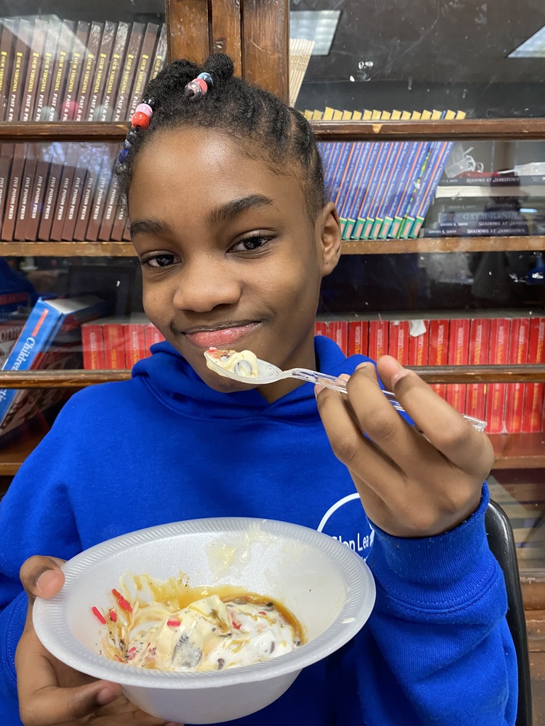 4th grader enjoys ice cream.