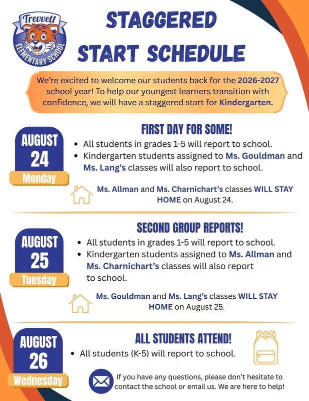 Trevvett Staggered Start Schedule