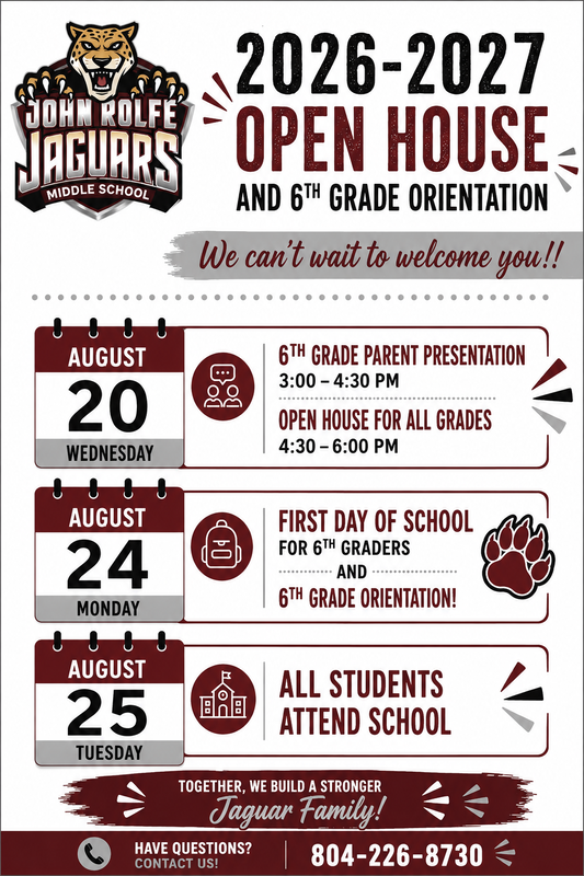 information poster with maroon and gray. Jaguar in the corner. Information found in post message.