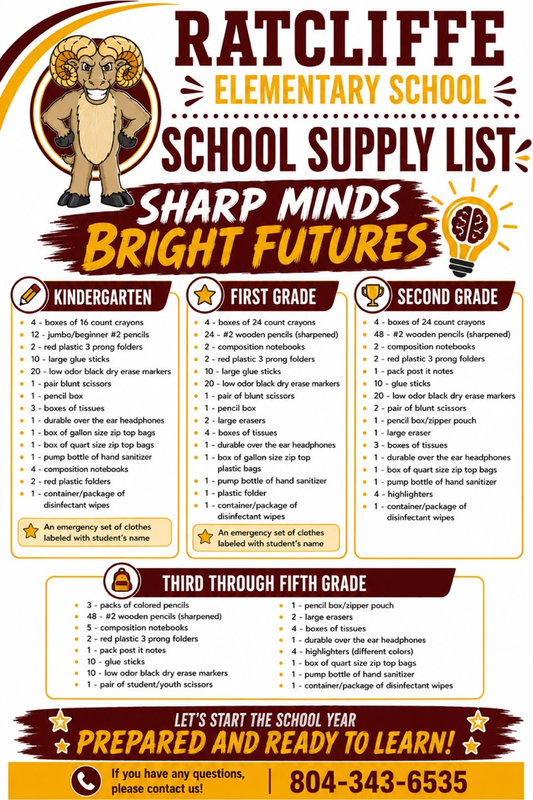 26-27 School Supply List for all students 