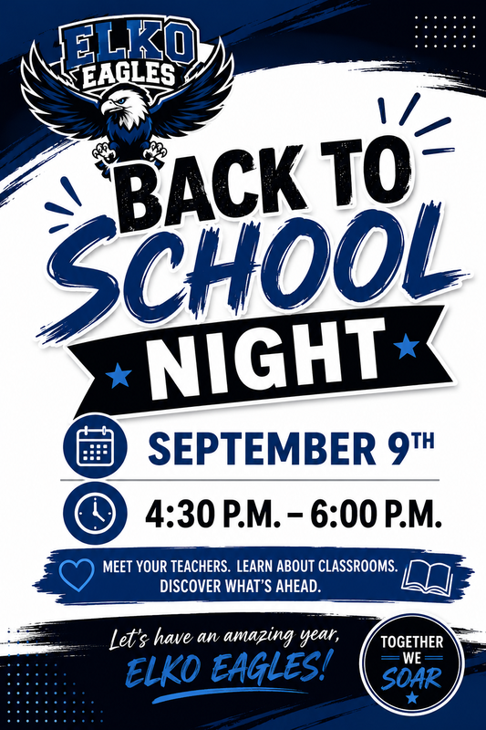 Back to School Night- September 9th-4:30 p.m. - 6:00 p.m.