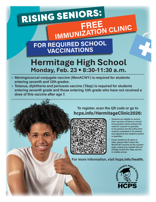 Hermitage HS vaccination clinic Monday, Feb. 23