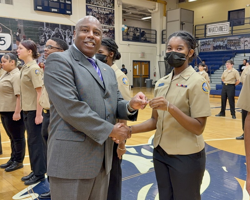 Varina JROTC Cadets Receive Tees