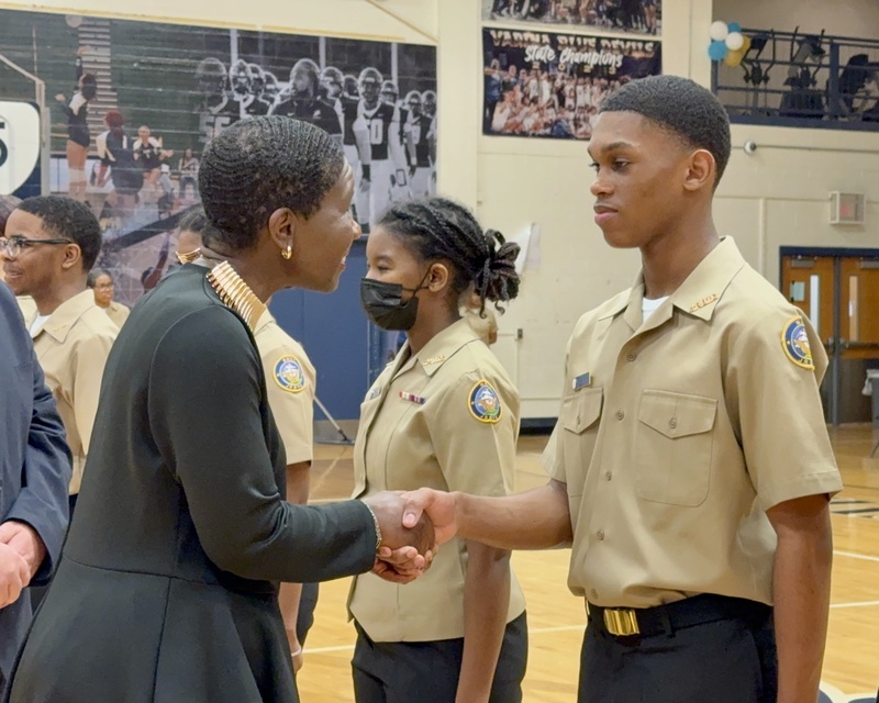 Varina JROTC Cadets Receive Tees