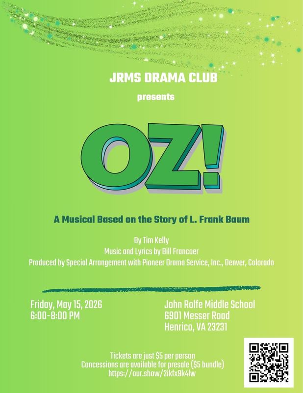 green poster with big word Oz