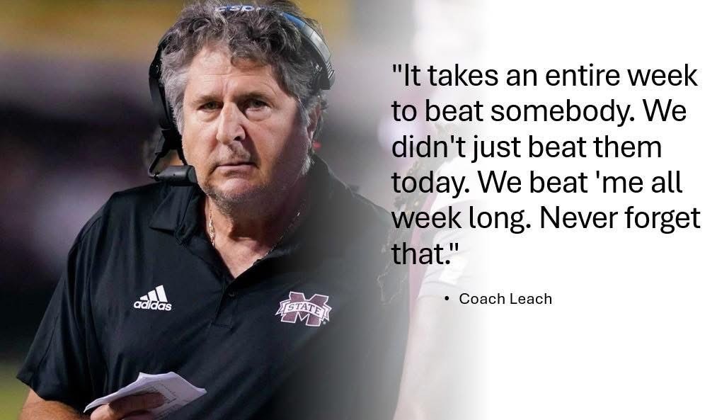 Coach Leach Quote on what it takes to beat people.