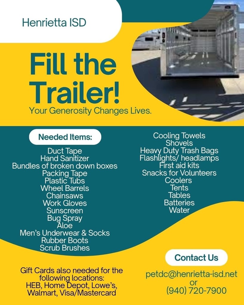 Fill the trailer - Help the flood victims