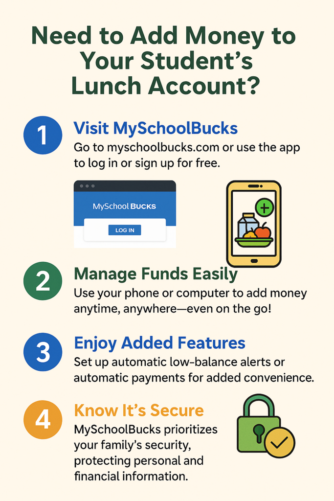 Adding money to your student's lunch account