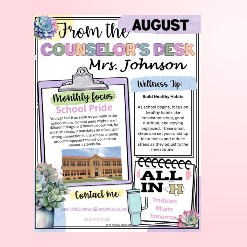 Counselor's Corner August 2025