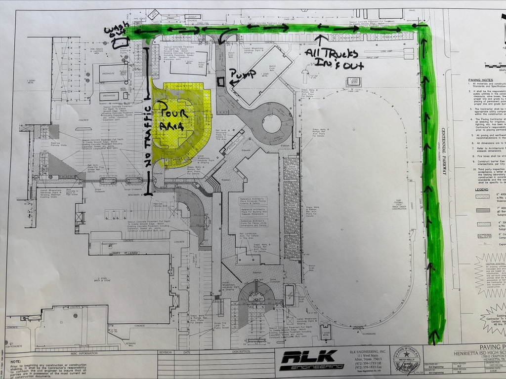 parking lot areas closed on 10/23