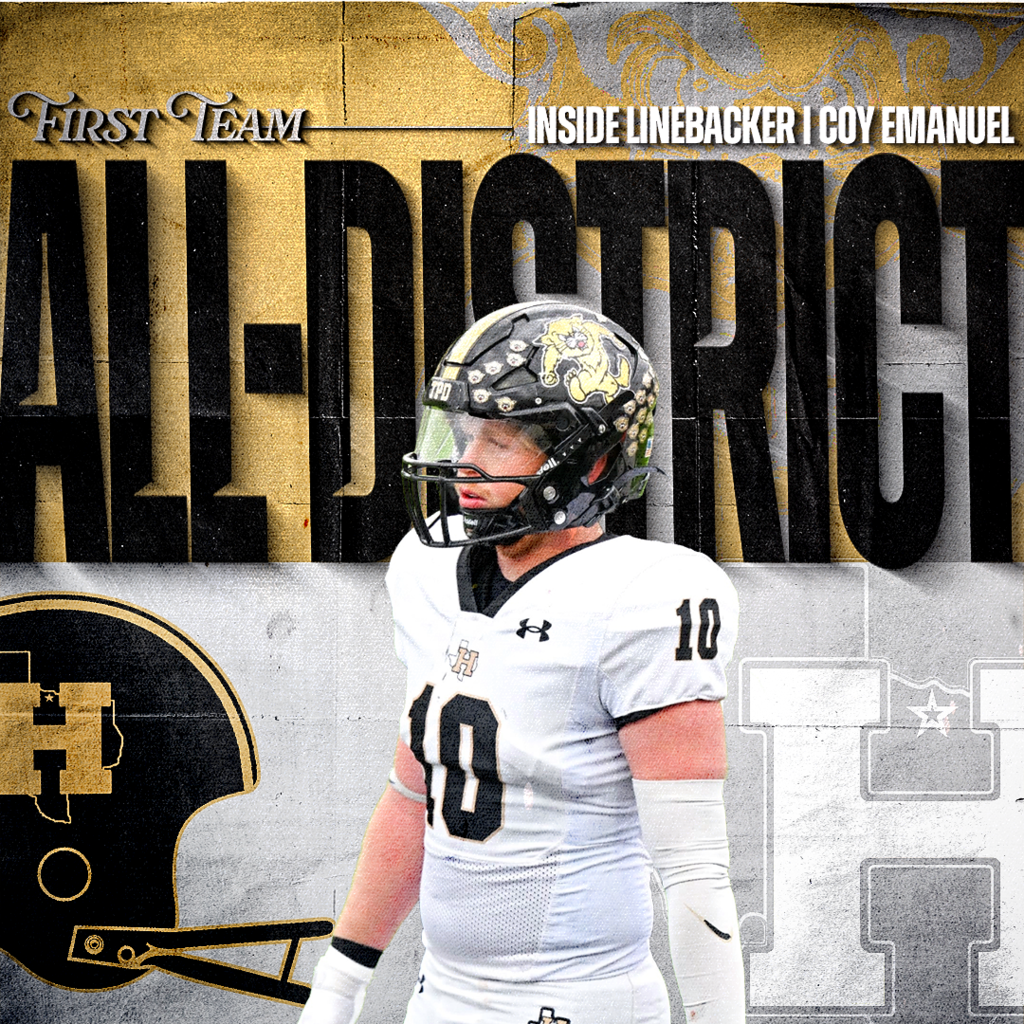 Congratulations to these Bearcats for earning spots on the Division II 6-3A All-District Team! Your hard work, grit, and commitment to excellence paid off in a big way. 1st Team Defense Inside Linebacker | Coy Emanuel - SR. Outside Linebacker | Gage McDonald - SR. Safety | Cooper Coleman - SR. Defensive Tackle | Griffin Melton - JR. Corner | Cruse Coleman - SO. TRUST. PASSION. DISCIPLINE.