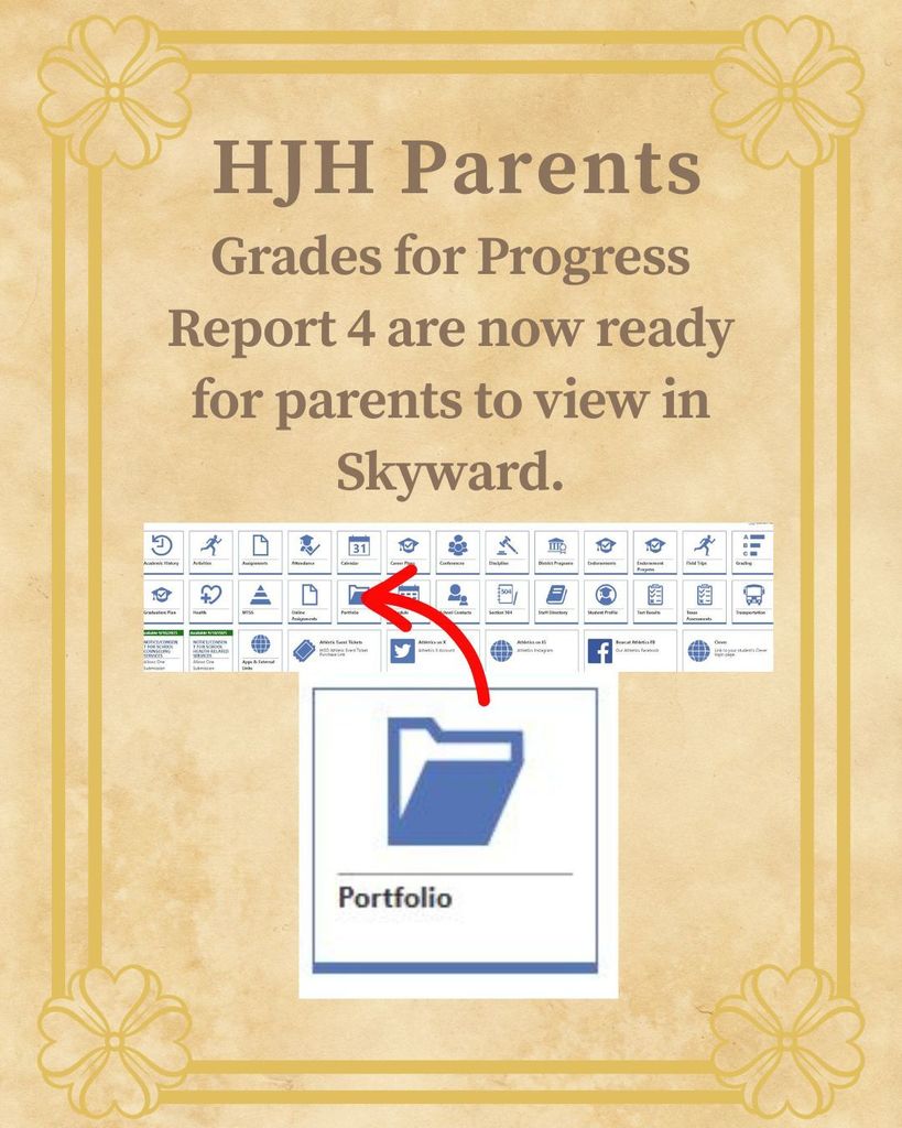 Progress Reports 4 are now available for parents to view in Skyward.