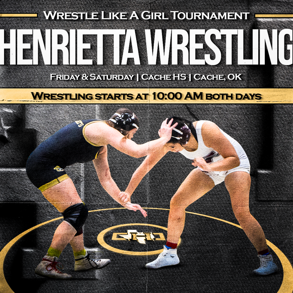 Henrietta Wrestling is headed to the 5th Annual Wrestle Like A Girl – Cache Invitational! 🤼♀️ 📍 Location: Cache High School 102 South H Ave., Cache, OK 73527 🗓 Friday, December 12, 2025 ⏰ Wrestling begins at 10:00 AM ➡️ Competing through the Quarterfinals 🗓 Saturday, December 13, 2025 ⏰ Wrestling begins at 10:00 AM ➡️ Break before Finals Let’s go Ladycats! 🐾🔥