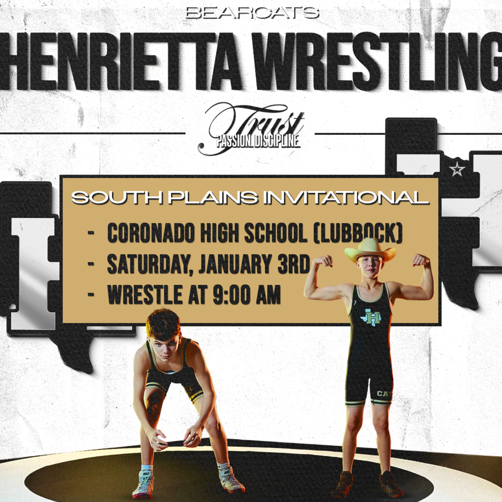 🔥 HLC WRESTLING WEEKEND 🔥  🤼‍♀️ LADYCATS WRESTLING Lady Horns Classic 📍 Caprock High School | Amarillo 📅 Friday, Jan 2 – Saturday, Jan 3 ⏰ Wrestling begins at 9:00 AM both days  🤼‍♂️ BEARCATS WRESTLING South Plains Invitational 📍 Coronado High School | Lubbock 📅 Saturday, Jan 3 ⏰ Wrestling begins at 9:00 AM  Two tournaments. Two cities. One goal. LET’S GO LADYCATS & BEARCATS! 💪🔥 #TPD