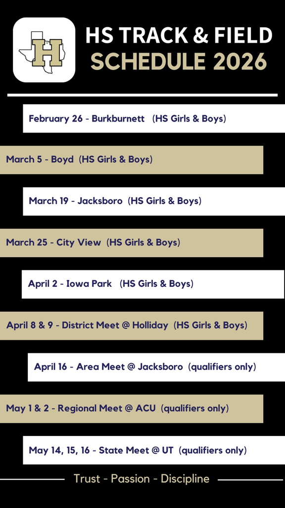 HS Track Schedule 2026