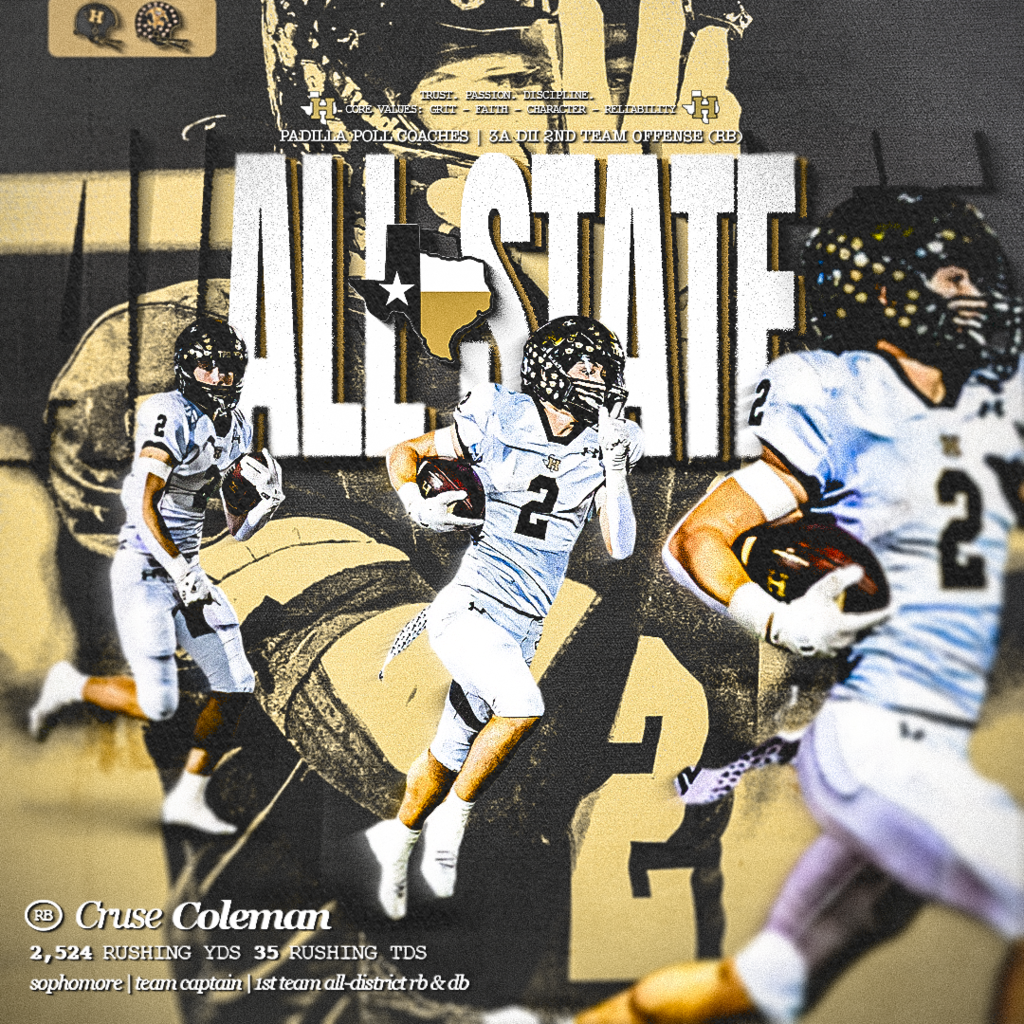 🔥 ALL-STATE HONORS 🔥 Sophomore RB Cruse Coleman puts his name on the map, earning a spot on the Padilla Poll Coaches All-State 3A DII 2nd Team Offense (RB) 🏈💥 This is what happens when preparation meets opportunity. The standard stays high, and Cruse is just getting started! #TPD