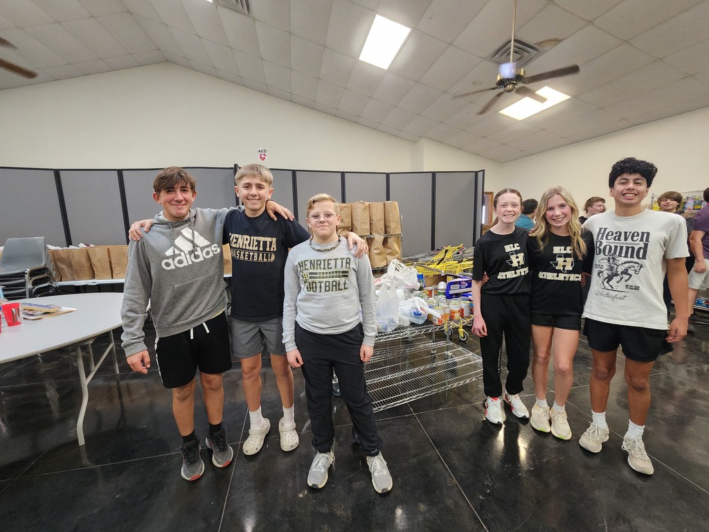 HJH stuco delivered cans collected by JH students to the Henrietta Mission today.