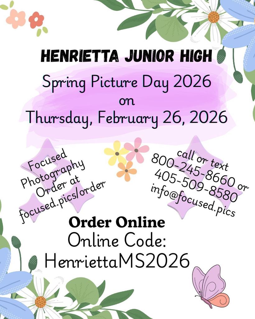 Henrietta Junior High Spring Picture Day 2026