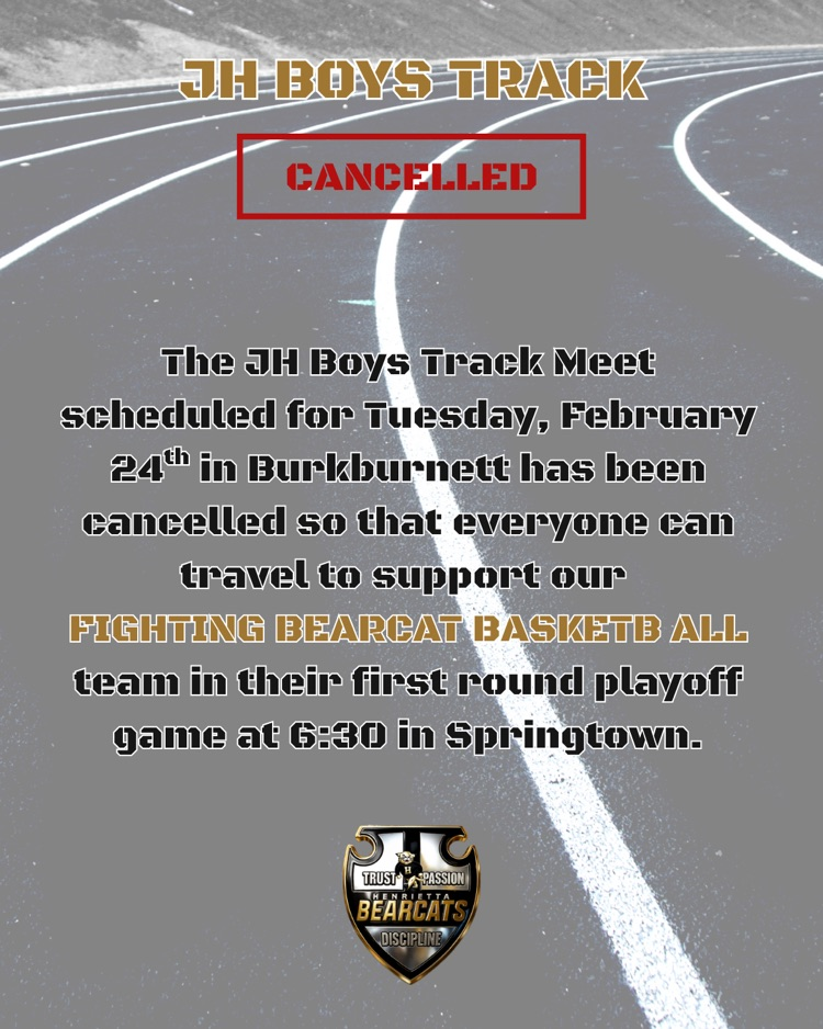 JH Boys Track Cancellation