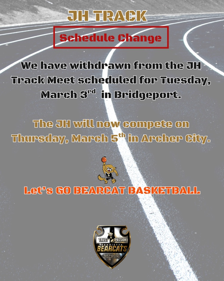JH Track Schedule Notice