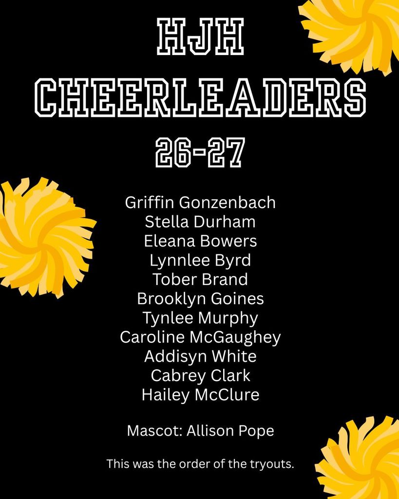 Henrietta Junior High Cheerleaders for 2025-2026!