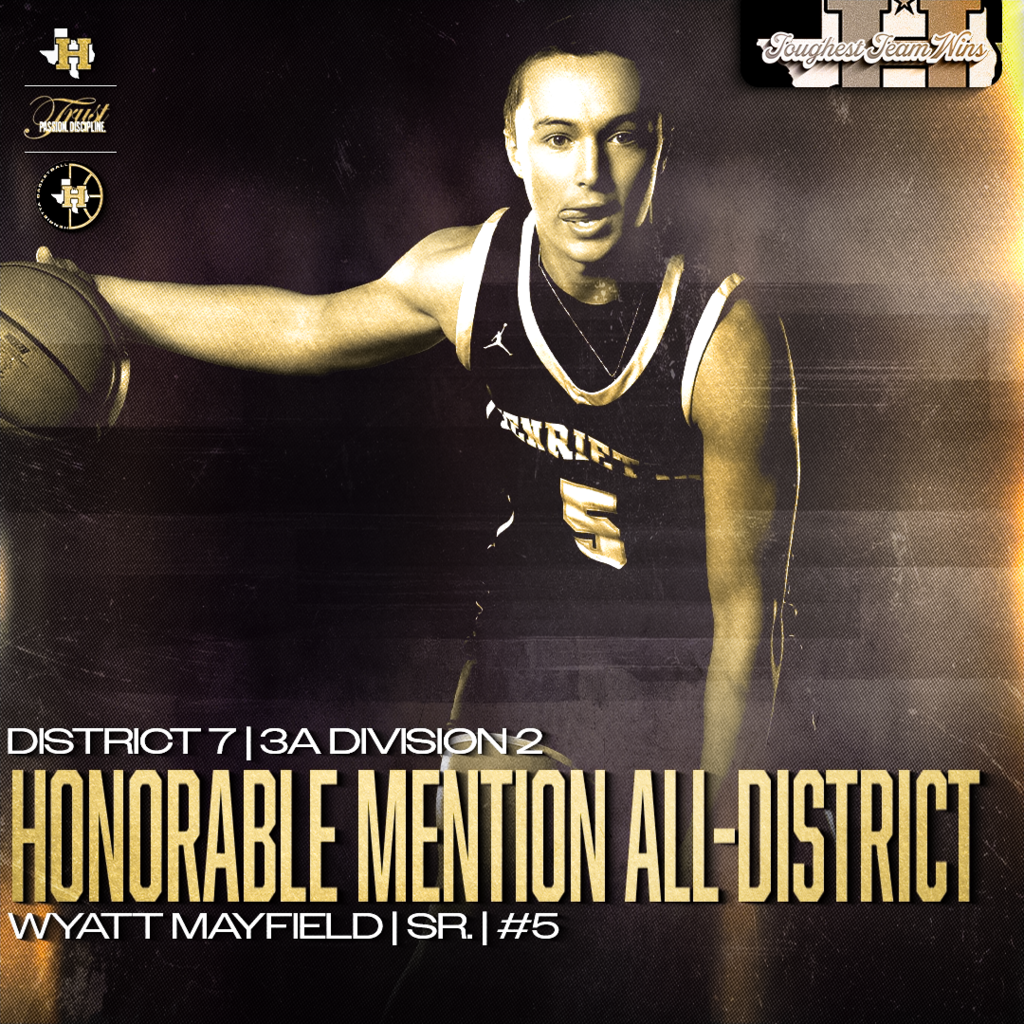 🏀 HENRIETTA BASKETBALL | HONORABLE MENTION ALL-DISTRICT 🏀  ⭐️ Congratulations to Caden Frost and Wyatt Mayfield on earning Honorable Mention All-District (District 7-3A D2) honors.  Both players competed with toughness and pride every time they stepped on the floor for Henrietta.  The standard never changed: 🔥 Toughest Team Wins | Trust. Passion. Discipline. #TPD