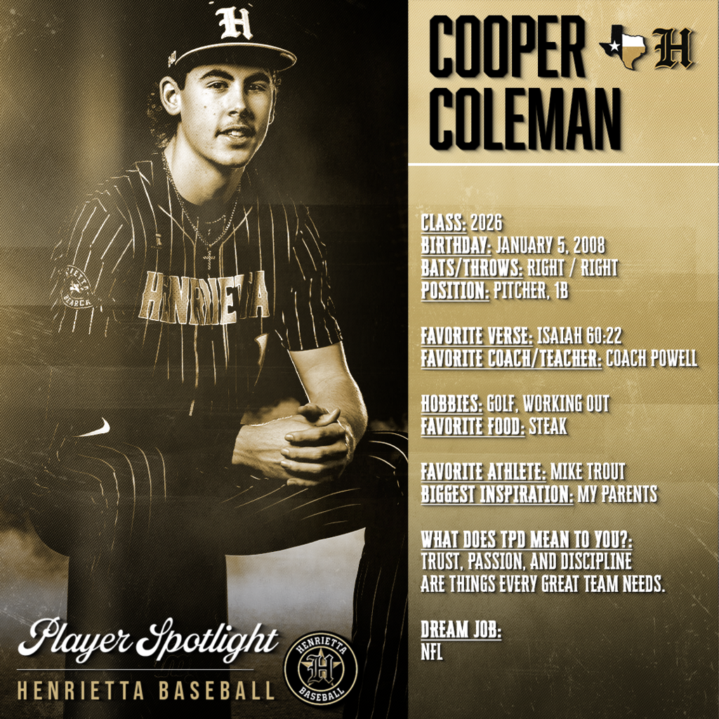 ⚾ HENRIETTA BASEBALL | PLAYER SPOTLIGHTS ⚾ 🎓 Class of 2026 Our seniors set the standard for what it means to represent Henrietta Baseball. Leadership, work ethic, and commitment to the program every single day. These guys continue to lead the way as we move through the season. 🔥 Trust. Passion. Discipline. #TPD #267