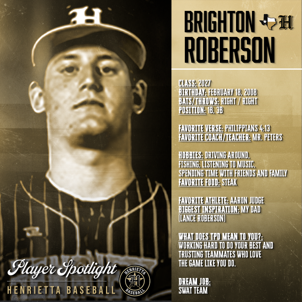 ⚾ HENRIETTA BASEBALL | PLAYER SPOTLIGHT ⚾ 🎓 Class of 2027 This junior class continues to compete and push our program forward every day. Their work ethic and commitment to the team represents what Henrietta Baseball is all about. 🔥 Trust. Passion. Discipline. #TPD #267