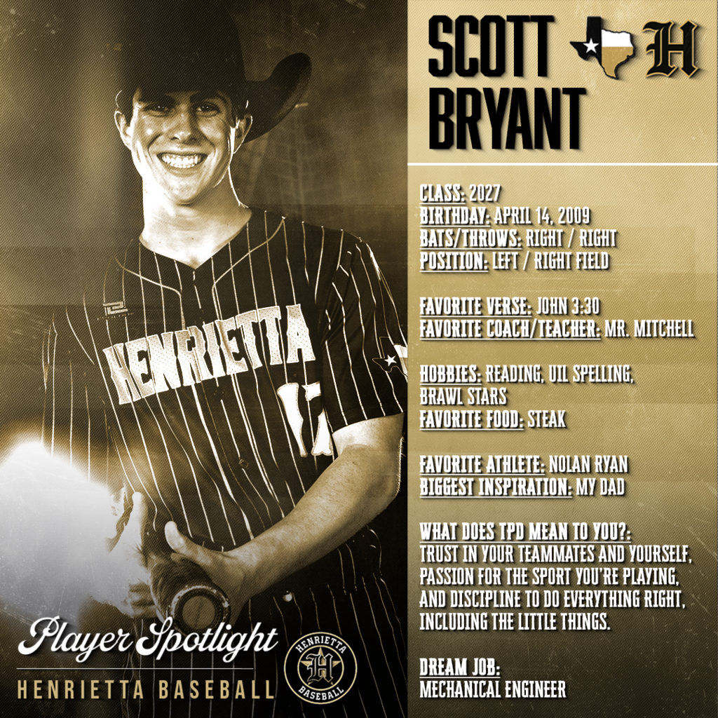 ⚾ HENRIETTA BASEBALL | PLAYER SPOTLIGHT ⚾ 🎓 Class of 2027 This junior class continues to compete and push our program forward every day. Their work ethic and commitment to the team represents what Henrietta Baseball is all about. 🔥 Trust. Passion. Discipline. #TPD #267