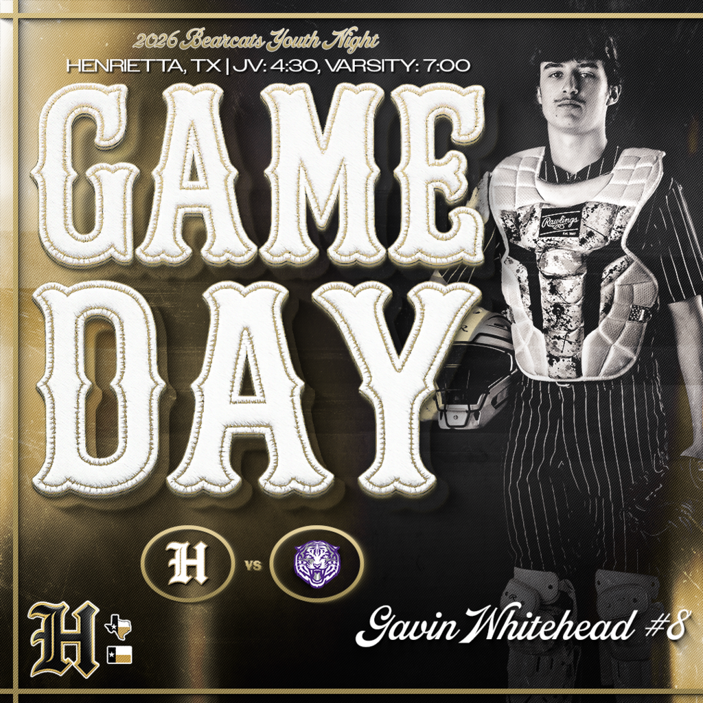 ⚾ HENRIETTA BASEBALL | GAMEDAY ⚾ - 2026 Bearcat Youth Night Home field. Set the tone early. 🆚 Jacksboro 📍 Henrietta, TX ⏰ JV 4:30 PM | Varsity 7:00 PM 🔥 Trust. Passion. Discipline. #TPD #267