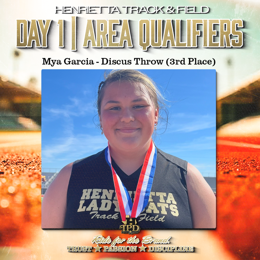 HENRIETTA TRACK & FIELD | AREA QUALIFIERS They showed up. They competed. They advanced. ➡️ Hadleigh Brand — Long Jump (4th) ➡️ Mya Garcia — Discus (3rd) ➡️ Kate Farnsworth — 3200 (3rd) Next stop: AREA. Keep stacking. 🔥 Trust. Passion. Discipline. #TPD