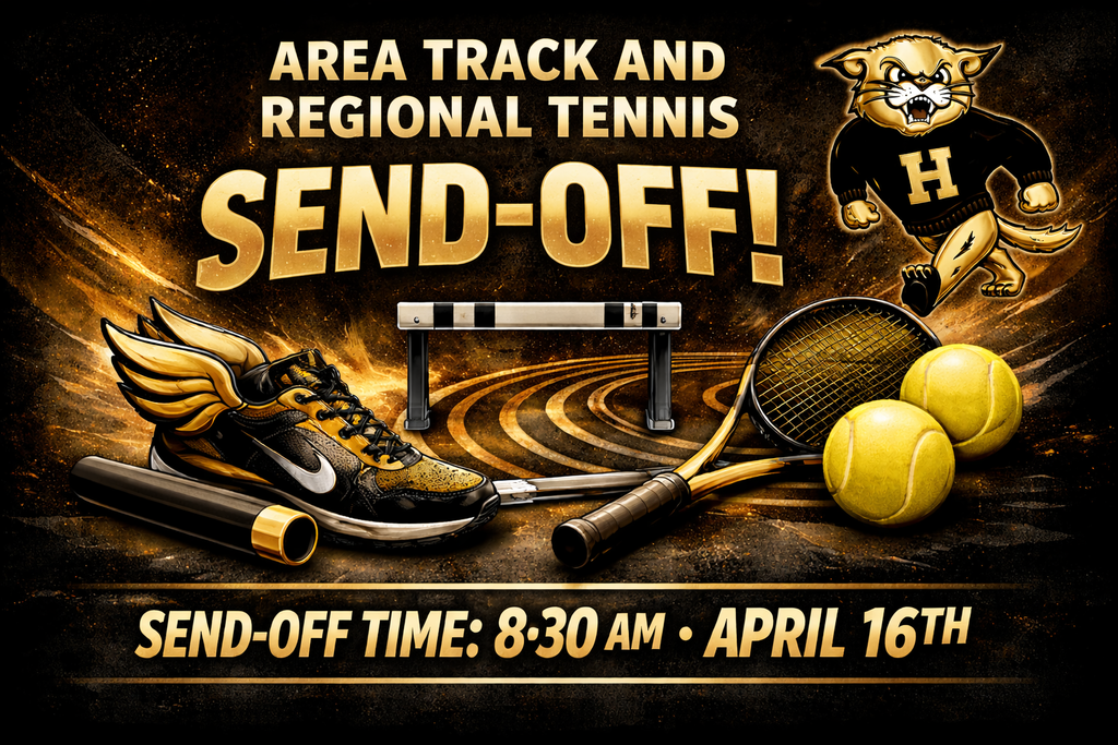 Send-off information for Area Track and Regional Tennis.