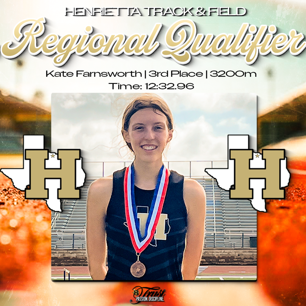 Henrietta Track | Regional Qualifiers  THE 3200 IS NOT FOR EVERYONE. But Kate Farnsworth is built for it.  🥉 3rd Place — Regional Qualifier ⏱ 12:32.96  🔥 Trust. Passion. Discipline. 🔥  #TPD