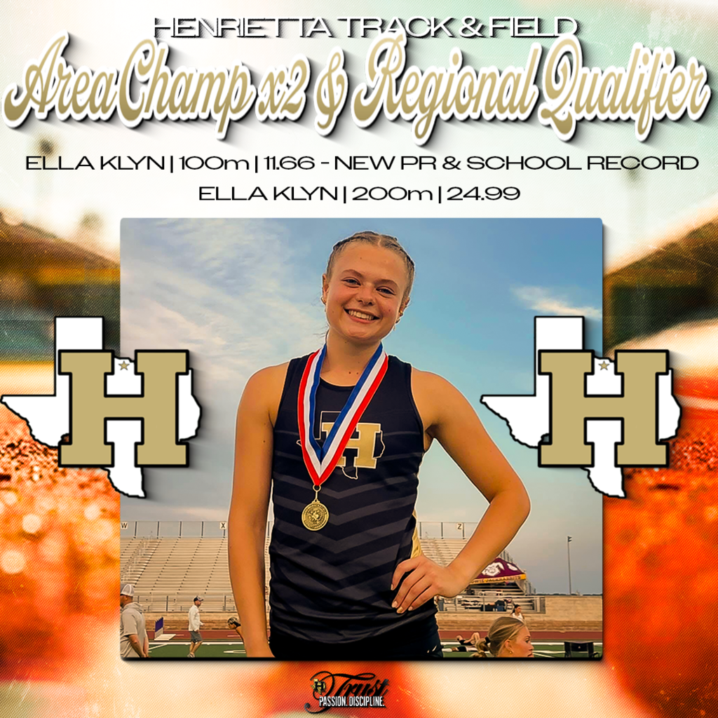 🏆 AREA CHAMP x2 & REGIONAL QUALIFIER 🏆  Ella Klyn delivers in a big way.  🥇 100m — 11.66 (NEW PR & SCHOOL RECORD) 🥇 200m — 24.99  Speed. Power. Dominance. One of the best to do it, and she’s not done yet.  #TPD