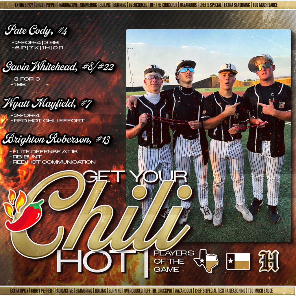 🌶️🔥 GET YOUR CHILI HOT 🔥🌶️  Different roles… same 🔥  PLAYERS OF THE GAME showed up and handled business: Big bats. Lockdown innings. Elite defense.  AND DON’T FORGET THE ONES BEHIND THE SCENES… Our managers kept everything rolling, from chili chains to GameChanger 📊 Energy never dropped. Standard never slipped.  It takes everybody. And tonight… THE CHILI WAS HOT ALL AROUND. 🌶️🔥  TPD. #267