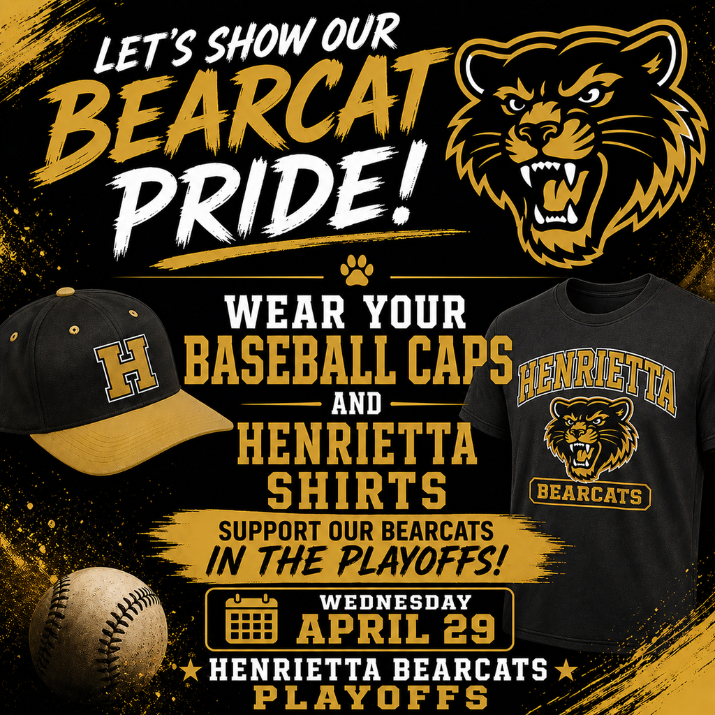 Henrietta Caps and Shirts for baseball playoffs