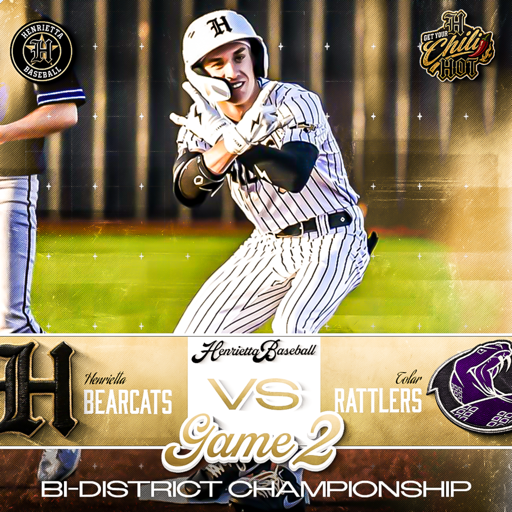 🚨 Henrietta Baseball | GAME 2. WIN OR GO HOME. 🚨  📍 Saginaw HS | ⏰ 6:00 PM | vs. Tolar   Opportunity’s here. What are you gonna do with it? Want Game 3? 👉 EARN IT.  🔥 Be LOUD. 🔥 Be PROUD. 🔥 Make Saginaw feel like HENRIETTA.  🌶️ Get your chili HOT. Trust. Passion. Discipline.  #TPD