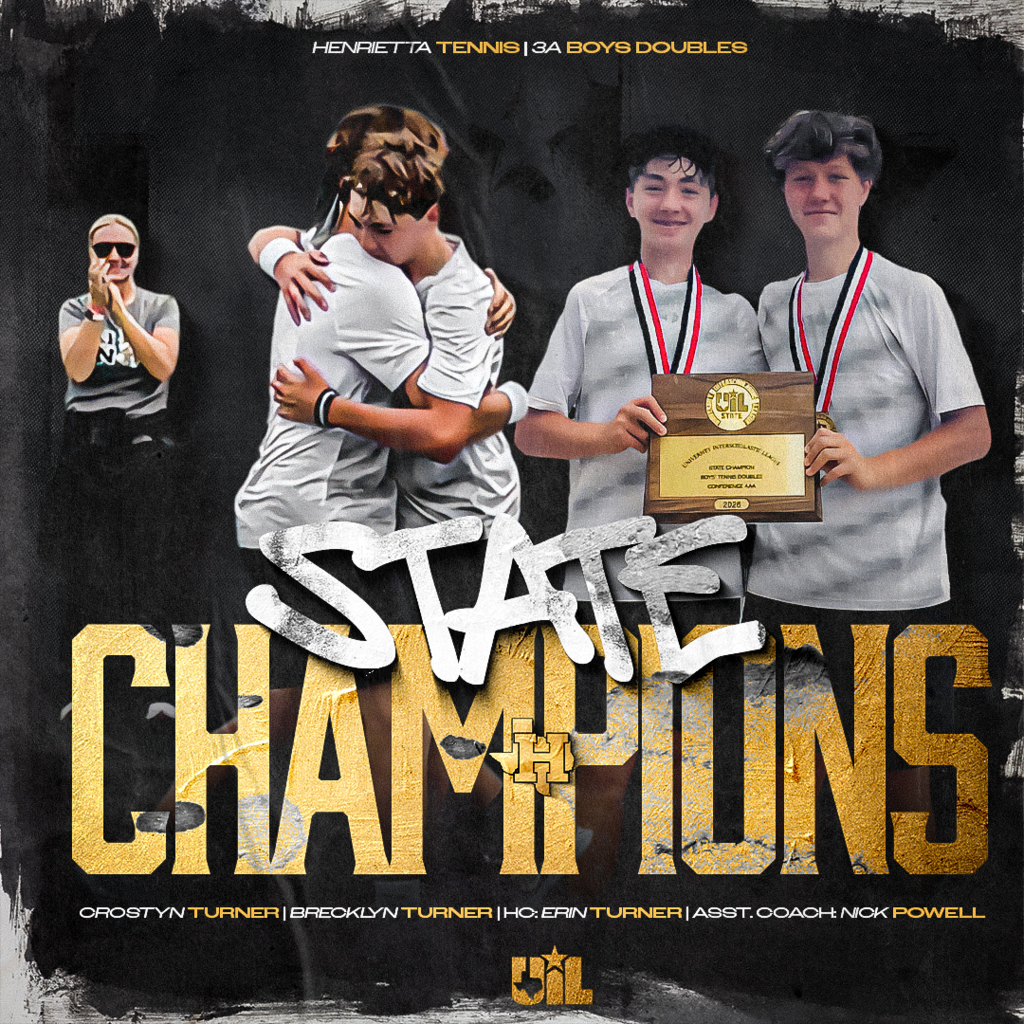 Yeah… we’re posting the STATE CHAMPS again. 🏆  Because moments like this deserve more than one post.  Crostyn Turner (Senior) and Brecklyn Turner (Freshman) brought a State Championship back to Henrietta, and this photo says everything about what made the run special. The medals. The trophy. The embrace. And Coach Erin Turner getting a front row seat as both a coach and a mom.  Special shoutout to: 🎾 Crostyn Turner 🎾 Brecklyn Turner 🎾 Head Coach Erin Turner 🎾 Assistant Coach Nick Powell  One heck of a year for Henrietta Tennis.  #TPD