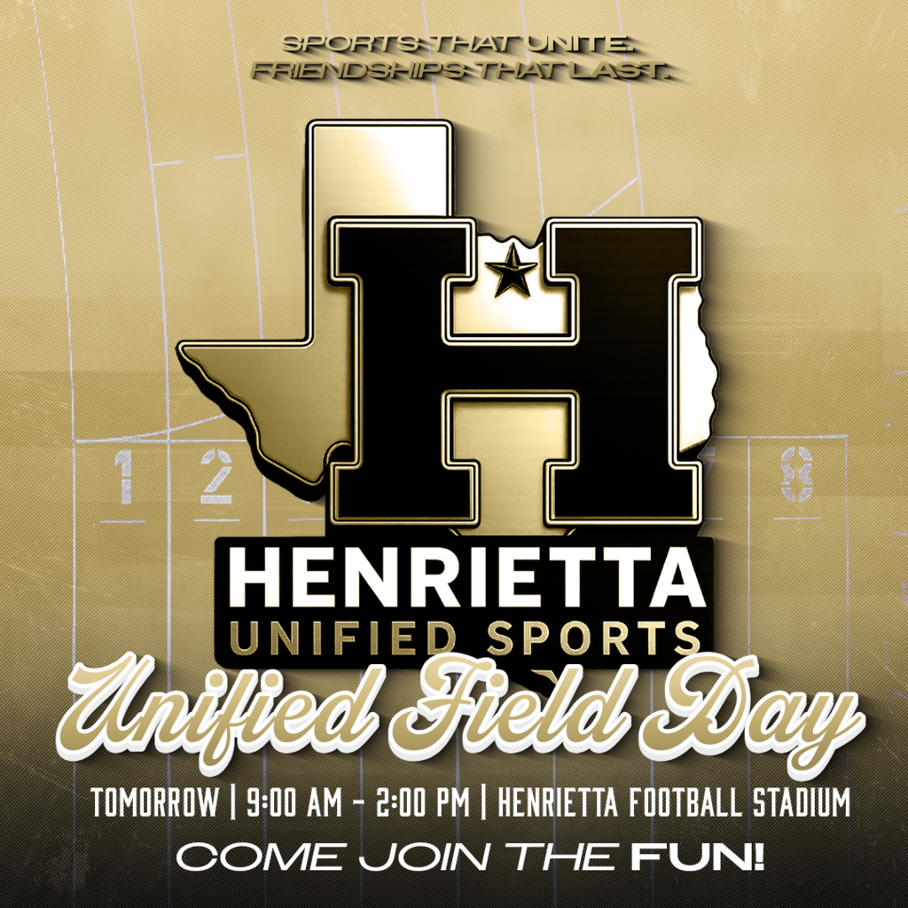 🔥 TOMORROW is one of the best days of the year in Bearcat Nation. 🔥  Unified Field Day is bigger than competition. It’s about smiles, encouragement, teamwork, inclusion, and creating memories that last far beyond the field.  Our Unified athletes, peer helpers, staff, and community will come together for a day full of energy, friendship, and FUN at Bearcat Stadium!  📍 Henrietta Football Stadium ⏰ 9:00 AM - 2:00 PM 🏅 Awards: 10:45 AM 🍔 Lunch: 11:00 AM 🎉 Afternoon Activities: 12:00-2:00 PM  Come support these incredible students and help us celebrate what Henrietta Unified Sports is all about: Sports that unite. Friendships that last. #TPD