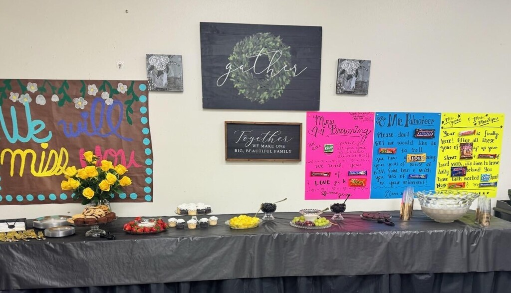Retirement Party for Mrs. Browning, Mr. Palmateer, and Mr. James and Mrs, Marilyn at HJH!