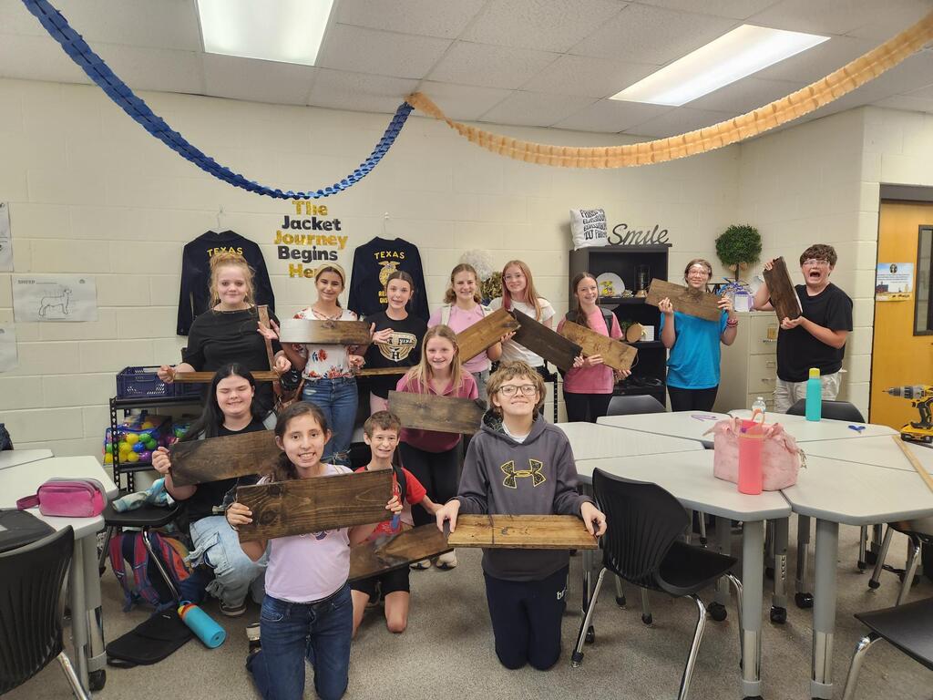 8th grade Ag students wood shop projects.