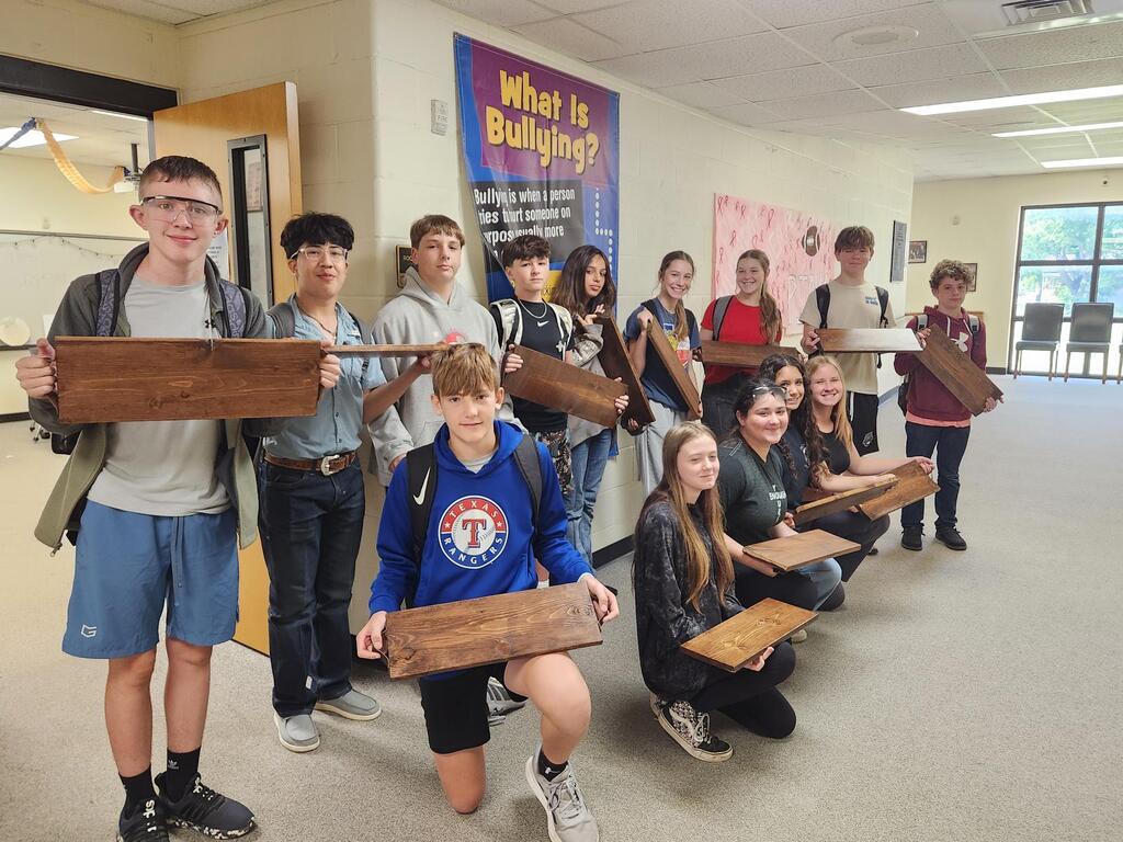 8th grade Ag students wood shop projects.