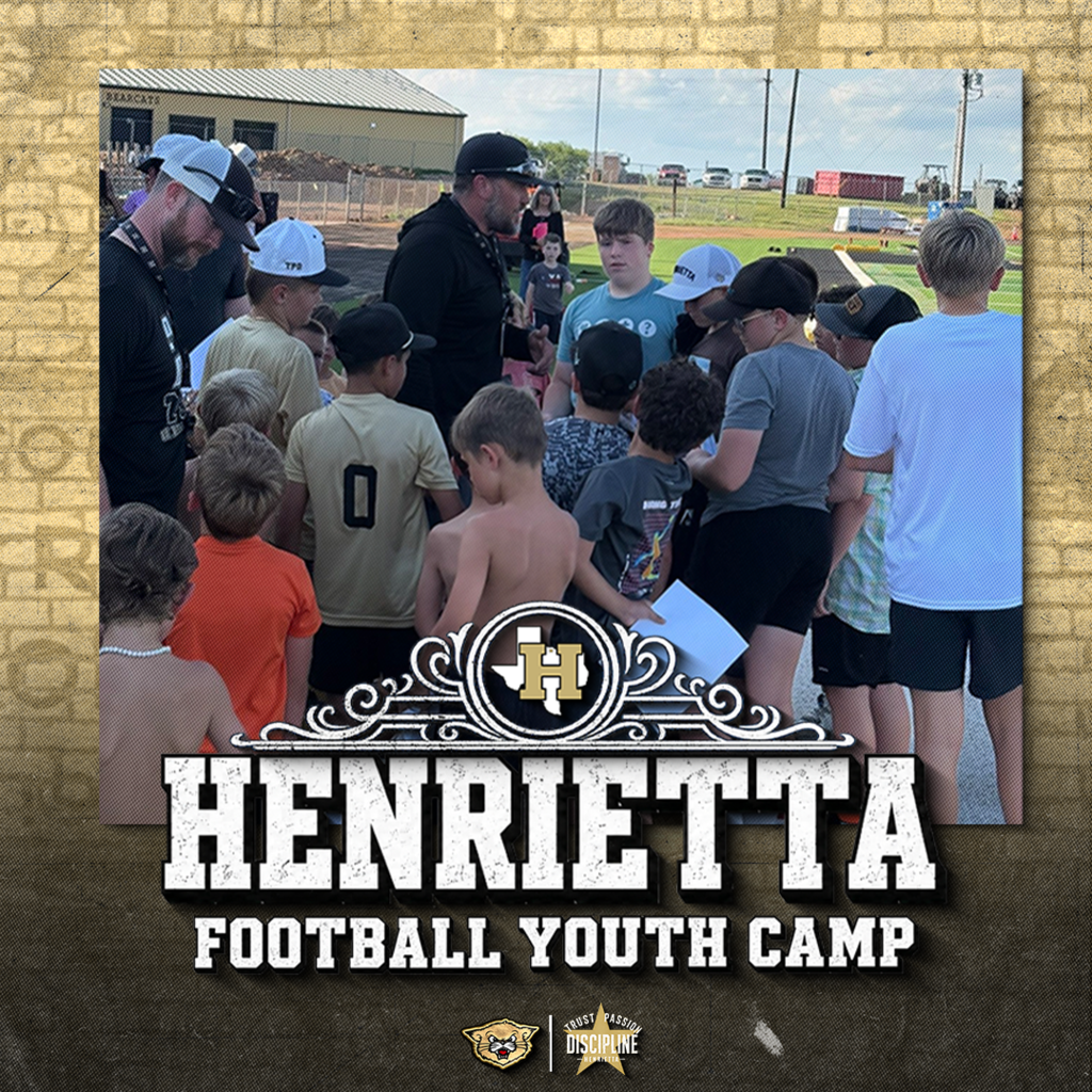 🏈 Thank you to all of the athletes who attended the 2026 Henrietta Football Youth Camp!  We had an awesome three days of learning, competing, and having fun with the next generation of Bearcats. We appreciate everyone who came out and represented Henrietta the right way.  The future is bright! 🔥  TRUST. PASSION. DISCIPLINE. #TPD