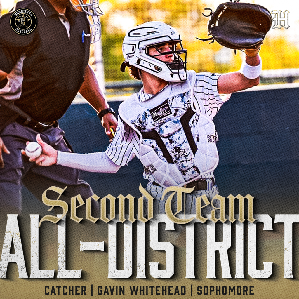 🏆SECOND TEAM ALL-DISTRICT | Henrietta Baseball Congratulations to Gavin Whitehead on earning Second Team All-District honors after an outstanding season for the Bearcats. #TPD