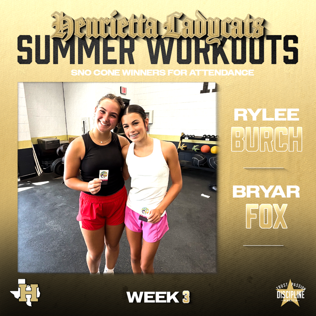 🐾 HENRIETTA LADYCATS | SUMMER WORKOUTS  Week 3 is in the books, and these Ladycats continue to show up and put in the work.  No shortcuts. No excuses. Just a group of young women committed to getting stronger, faster, and better every day.  The work being done now may not show up on the scoreboard today, but it will when the lights come on and the games matter.  Opportunity comes with a price tag called effort. These Ladycats keep paying it! #TPD