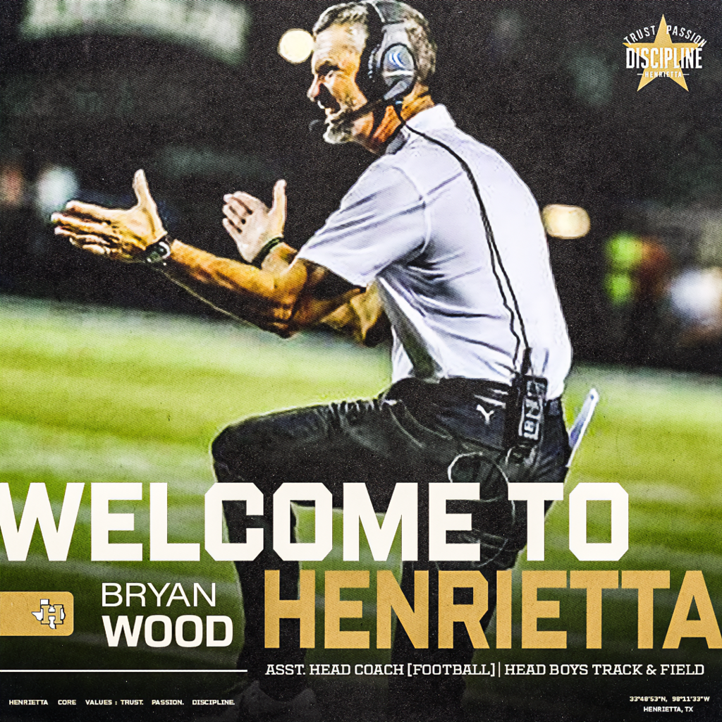 Welcome to Bearcat Nation, Coach Bryan Wood! We're excited to welcome Coach Wood to Henrietta as our Assistant Head Football Coach and Head Boys Track & Field Coach. Coach Wood brings a proven commitment to developing young men through hard work, accountability, and relationships. His leadership and passion for the game make him a great fit for our culture, and we're excited for the impact he'll have on our student-athletes and community. Welcome to Henrietta, Coach Wood! Trust. Passion. Discipline. #TPD